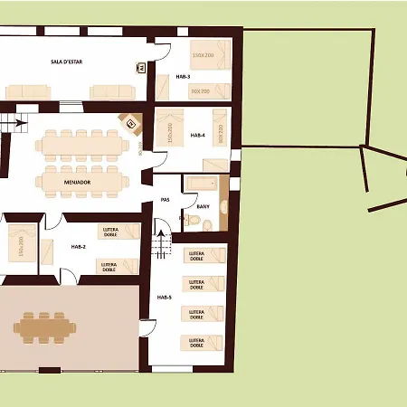 Masia Grupos Con Piscina Privada-28 Pax خيرونا